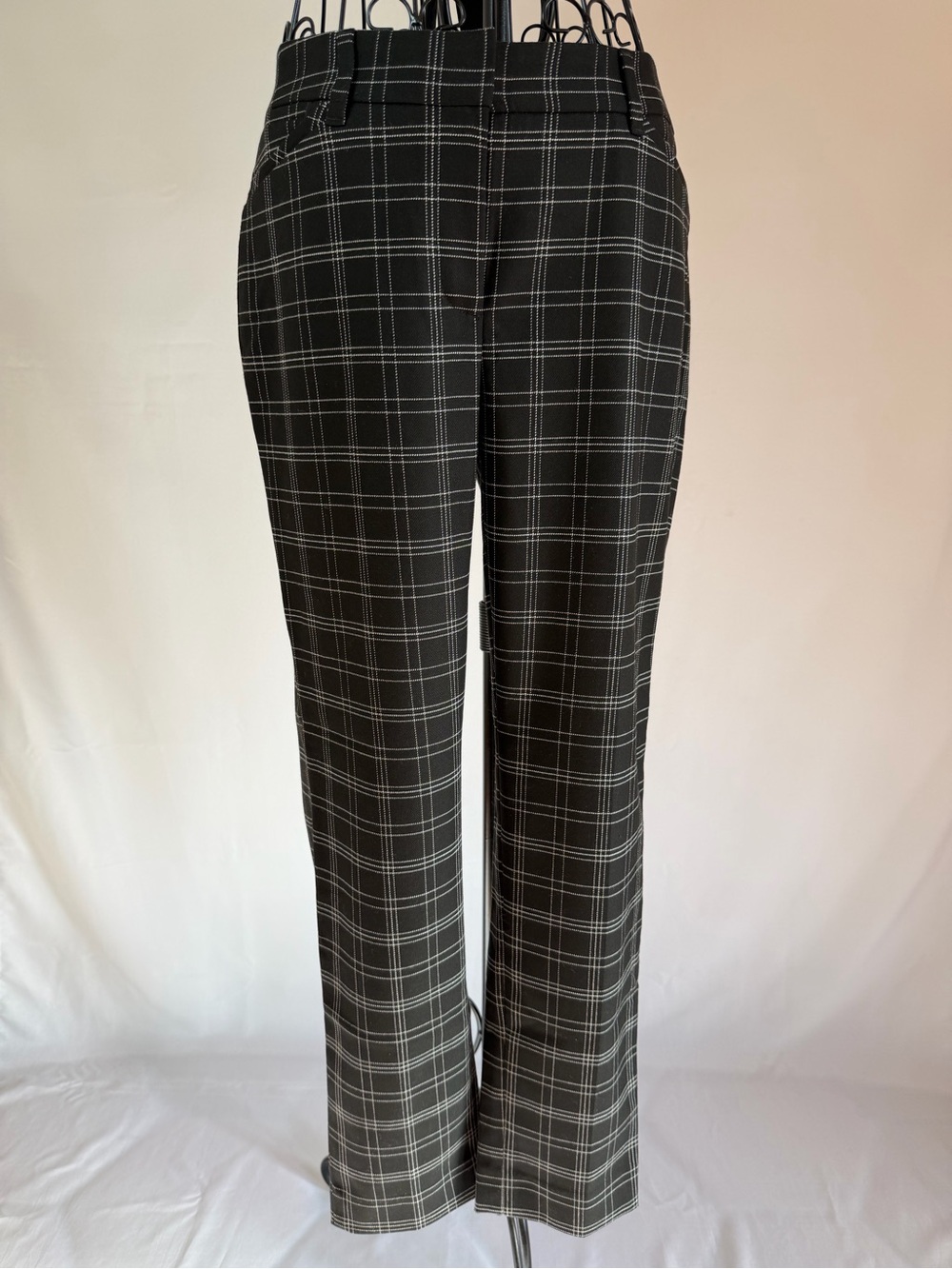 White House Black Market Black Plaid Ankle Pants